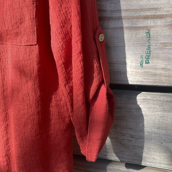 Button Down Shirt- rusty orange - Picture 5 of 8